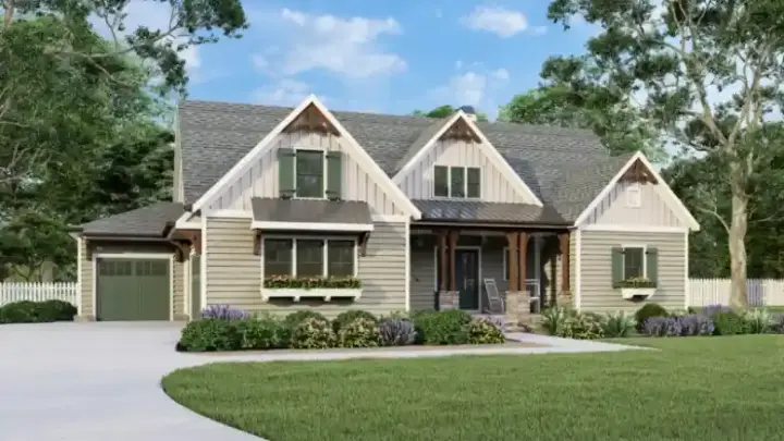 Craftsman house plans 85-1122 - front exterior, 3,106 sq ft, 4 bed, 3 bath house plans | Monster House Plans