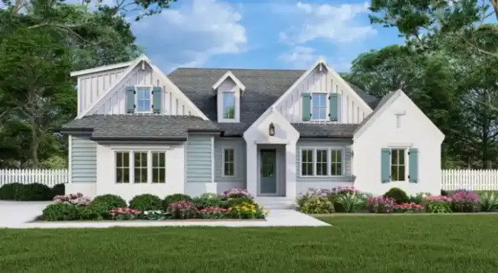 Modern Farmhouse house plans 85-1123 - front exterior, 2,369 sq ft, 4 bed, 3 bath house plans | Monster House Plans