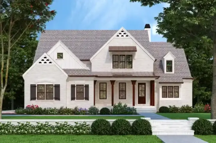 Cottage house plans 85-1127 - front exterior, 3,008 sq ft, 4 bed, 4 bath house plans | Monster House Plans