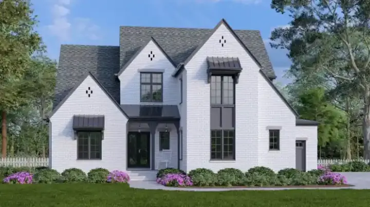 New American house plans 85-1130 - front exterior, 3,661 sq ft, 4 bed, 5 bath house plans | Monster House Plans