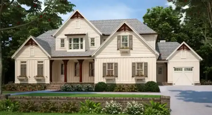 Modern Farmhouse house plans 85-1132 - front exterior, 3,025 sq ft, 4 bed, 3 bath house plans | Monster House Plans