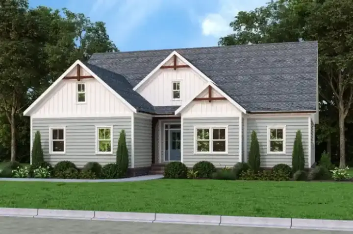 Modern Farmhouse house plans 85-1133 - front exterior, 2,042 sq ft, 4 bed, 3 bath house plans | Monster House Plans