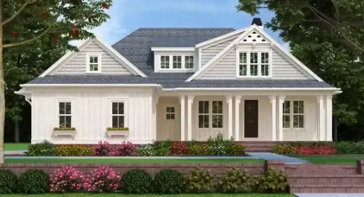 Cottage house plans 85-1135 - front exterior, 2,409 sq ft, 4 bed, 3 bath house plans | Monster House Plans