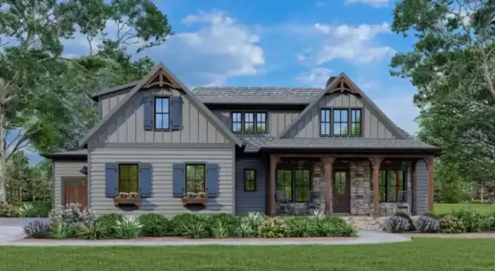 Craftsman house plans 85-1141 - front exterior, 3,173 sq ft, 5 bed, 3 bath house plans | Monster House Plans