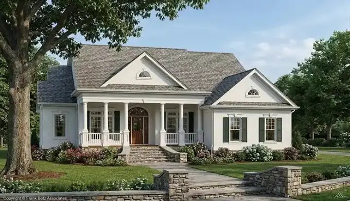 Southern house plans 85-118 - front exterior, 1,856 sq ft, 3 bed, 2 bath house plans | Monster House Plans