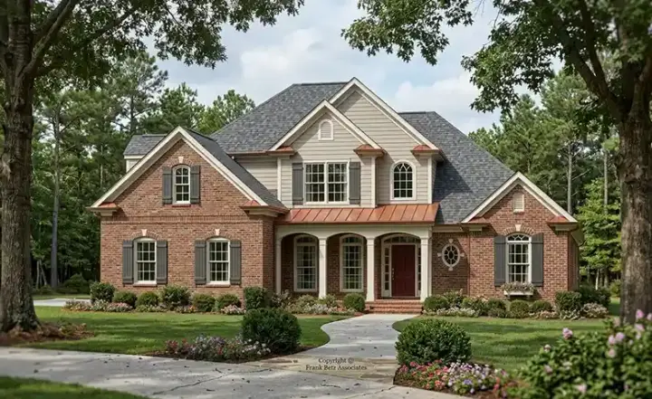 Traditional house plans 85-124 - front exterior, 2,481 sq ft, 4 bed, 3 bath house plans | Monster House Plans