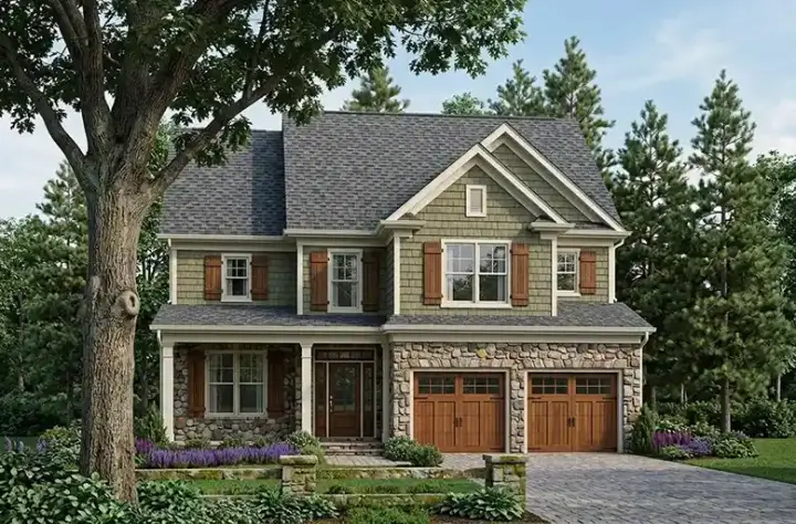 Country house plans 85-130 - front exterior, 2,328 sq ft, 4 bed, 2 bath house plans | Monster House Plans