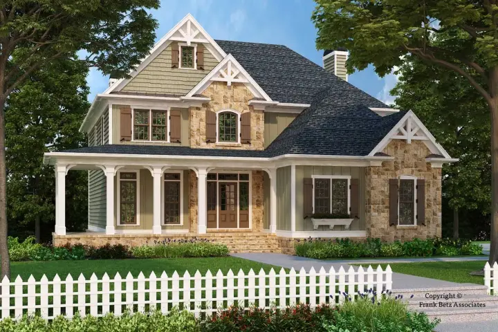Country house plans 85-131 - front exterior, 2,443 sq ft, 4 bed, 2 bath house plans | Monster House Plans