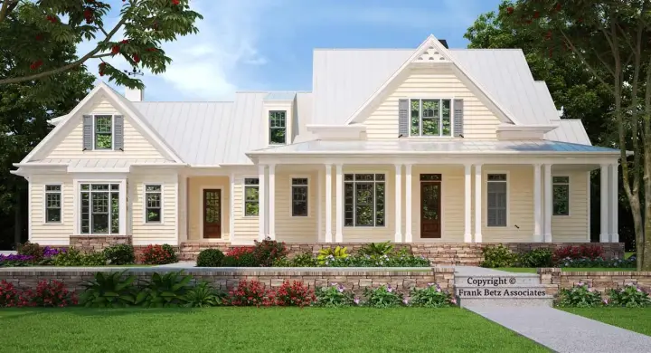 Modern Farmhouse house plans 85-148 - front exterior, 2,993 sq ft, 4 bed, 3 bath house plans | Monster House Plans