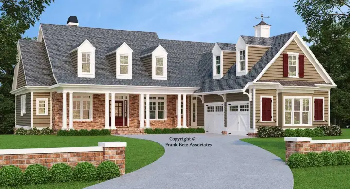 Country house plans 85-149 - front exterior, 2,834 sq ft, 4 bed, 2 bath house plans | Monster House Plans