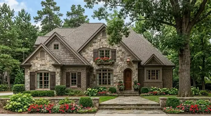 English Country house plans 85-155 - front exterior, 2,776 sq ft, 4 bed, 3 bath house plans | Monster House Plans