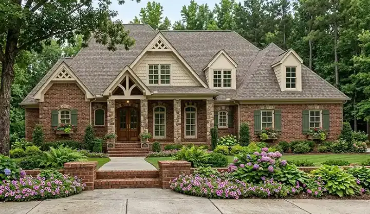 English Country house plans 85-168 - front exterior, 4,107 sq ft, 5 bed, 4 bath house plans | Monster House Plans
