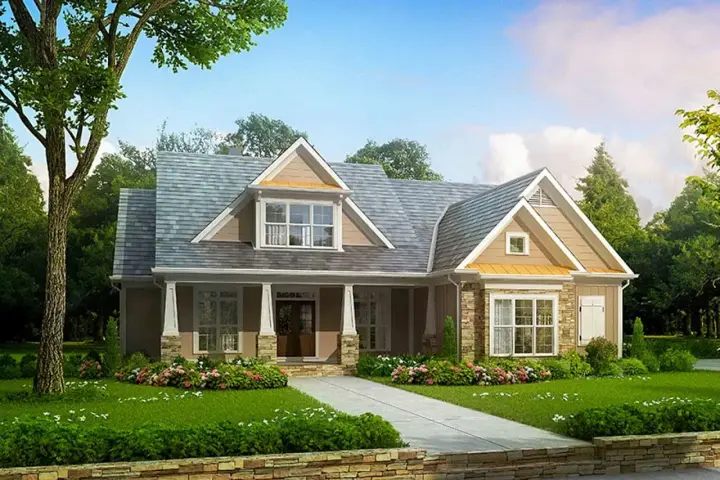 Craftsman house plans 85-170 - front exterior, 2,619 sq ft, 4 bed, 3 bath house plans | Monster House Plans