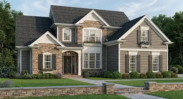 Traditional house plans 85-176 - front exterior, 1,863 sq ft, 3 bed, 2 bath house plans | Monster House Plans