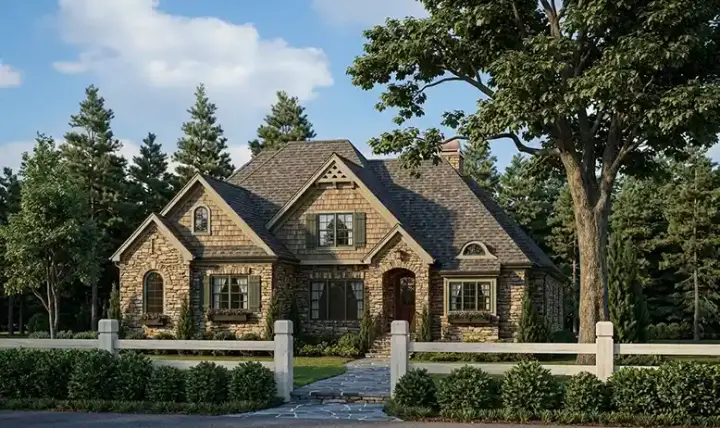 English Country house plans 85-178 - front exterior, 2,805 sq ft, 5 bed, 3 bath house plans | Monster House Plans