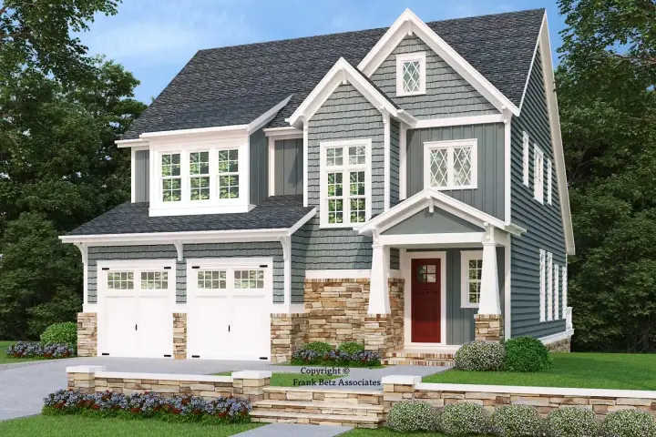 Craftsman house plans 85-182 - front exterior, 2,709 sq ft, 4 bed, 3 bath house plans | Monster House Plans
