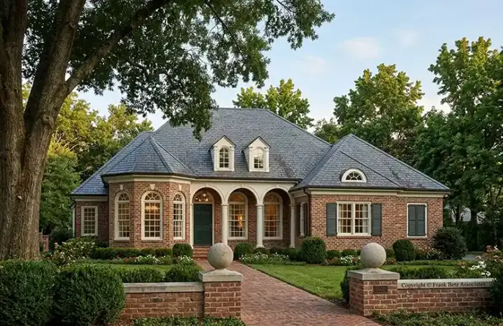 European house plans 85-183 - front exterior, 2,331 sq ft, 4 bed, 3 bath house plans | Monster House Plans