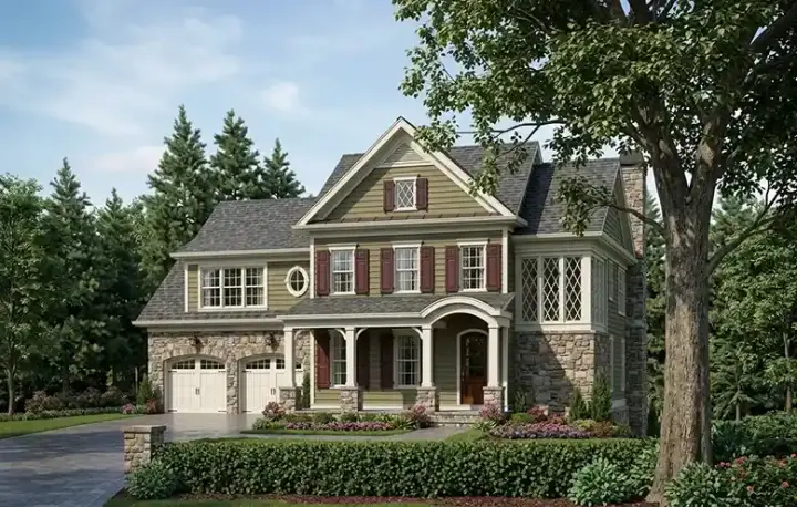 English Country house plans 85-186 - front exterior, 3,193 sq ft, 4 bed, 3 bath house plans | Monster House Plans