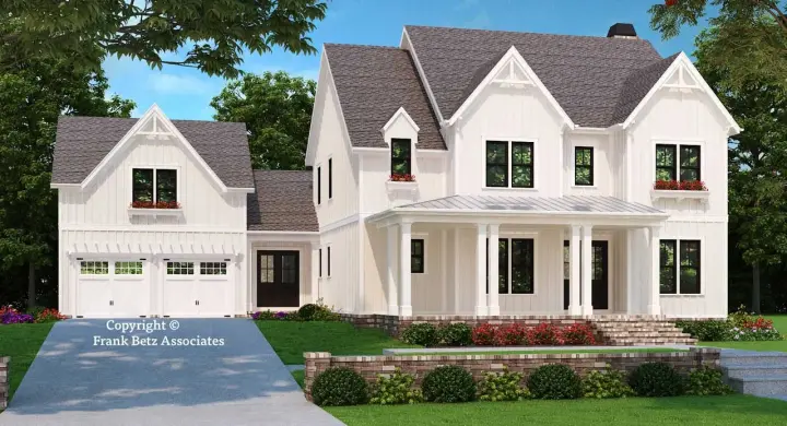 Modern Farmhouse house plans 85-192 - front exterior, 3,210 sq ft, 5 bed, 4 bath house plans | Monster House Plans