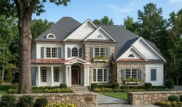 Traditional house plans 85-201 - front exterior, 3,162 sq ft, 5 bed, 3 bath house plans | Monster House Plans