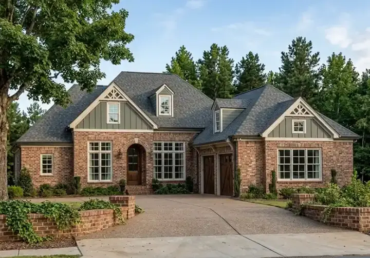 English Country house plans 85-215 - front exterior, 3,556 sq ft, 4 bed, 3 bath house plans | Monster House Plans