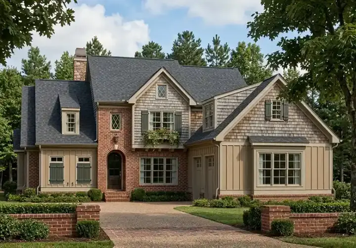 Country house plans 85-216 - front exterior, 3,356 sq ft, 4 bed, 3 bath house plans | Monster House Plans