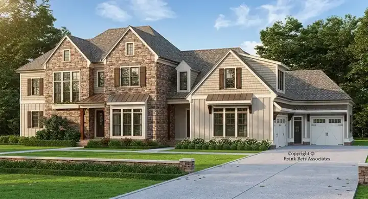 Traditional house plans 85-222 - front exterior, 4,095 sq ft, 5 bed, 4 bath house plans | Monster House Plans