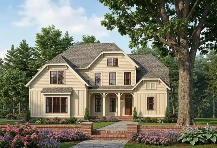 Traditional house plans 85-226 - front exterior, 2,305 sq ft, 4 bed, 2 bath house plans | Monster House Plans