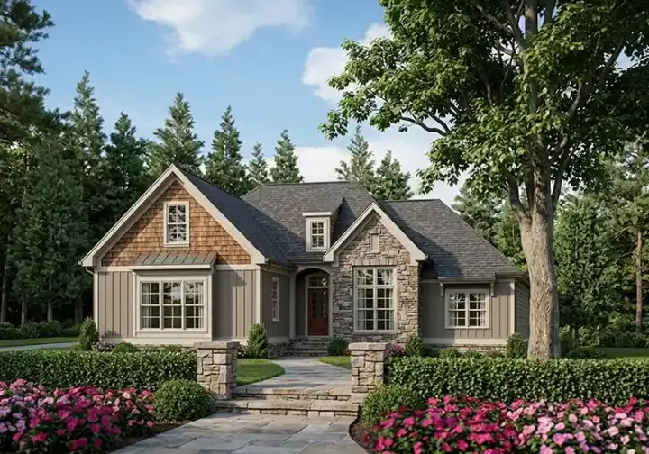 Modern Farmhouse house plans 85-231 - front exterior, 1,755 sq ft, 3 bed, 2 bath house plans | Monster House Plans