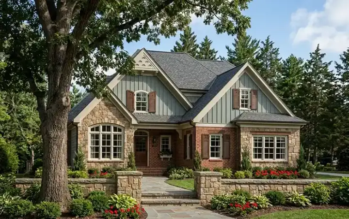 English Country house plans 85-236 - front exterior, 1,934 sq ft, 3 bed, 2 bath house plans | Monster House Plans