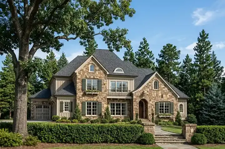 Traditional house plans 85-244 - front exterior, 3,088 sq ft, 4 bed, 3 bath house plans | Monster House Plans