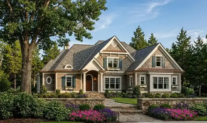 Cape Cod house plans 85-248 - front exterior, 3,710 sq ft, 5 bed, 4 bath house plans | Monster House Plans