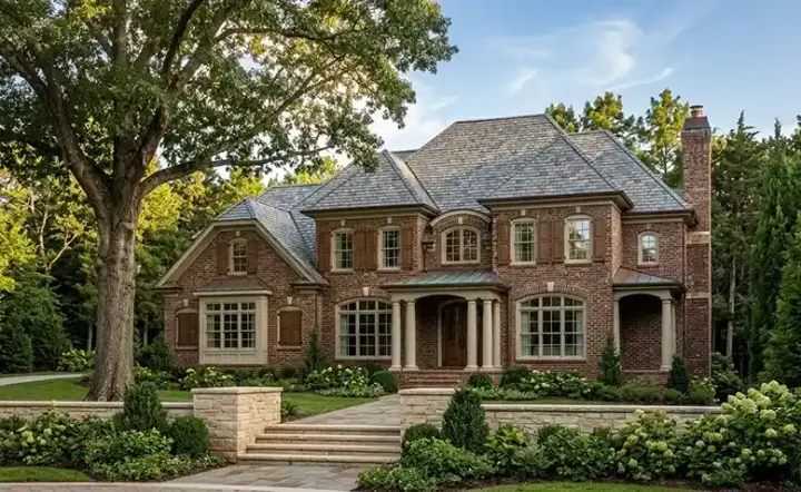 European house plans 85-254 - front exterior, 3,592 sq ft, 4 bed, 4 bath house plans | Monster House Plans