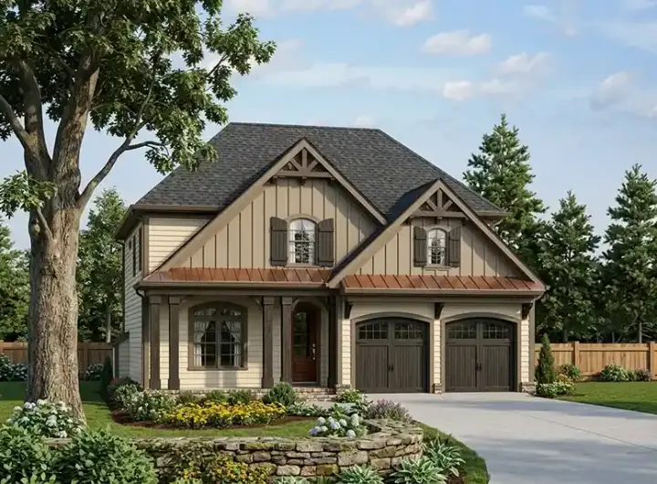 Cottage house plans 85-262 - front exterior, 2,543 sq ft, 4 bed, 3 bath house plans | Monster House Plans