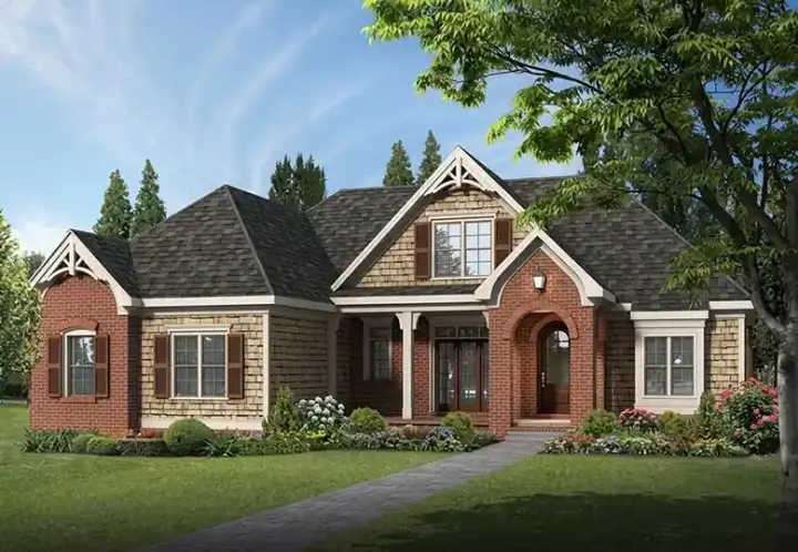 Traditional house plans 85-263 - front exterior, 2,281 sq ft, 4 bed, 3 bath house plans | Monster House Plans