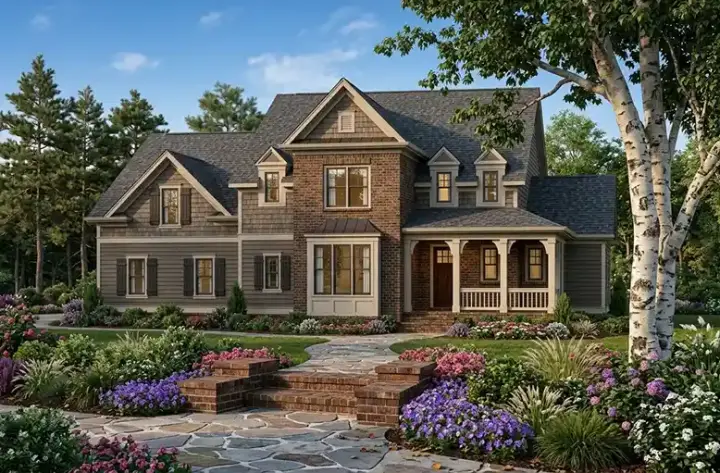 Modern Farmhouse house plans 85-266 - front exterior, 2,877 sq ft, 3 bed, 2 bath house plans | Monster House Plans