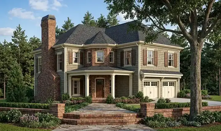 Traditional house plans 85-274 - front exterior, 2,146 sq ft, 4 bed, 2 bath house plans | Monster House Plans