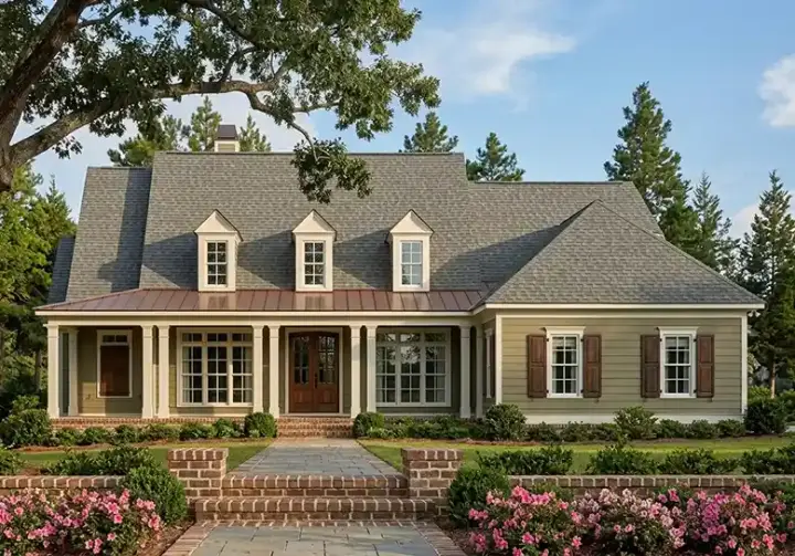 Country house plans 85-284 - front exterior, 2,598 sq ft, 4 bed, 3 bath house plans | Monster House Plans