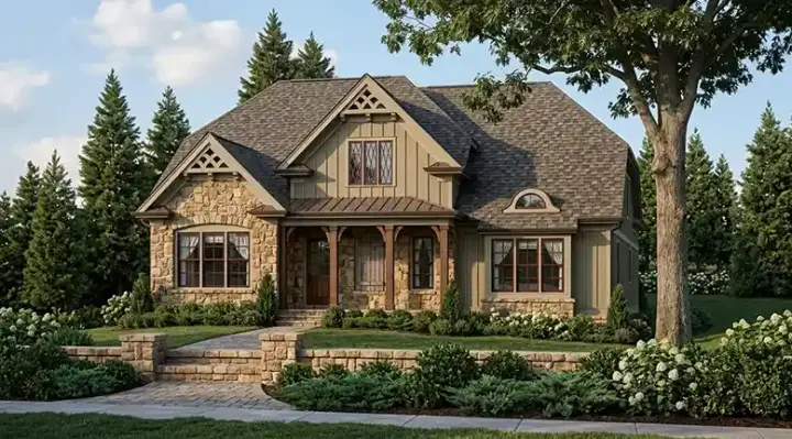 Country house plans 85-285 - front exterior, 2,462 sq ft, 3 bed, 3 bath house plans | Monster House Plans