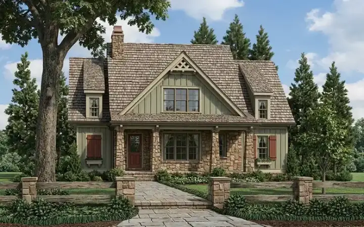 Cottage house plans 85-287 - front exterior, 2,804 sq ft, 4 bed, 3 bath house plans | Monster House Plans