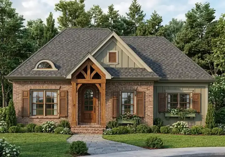 Traditional house plans 85-292 - front exterior, 2,130 sq ft, 2 bed, 2 bath house plans | Monster House Plans