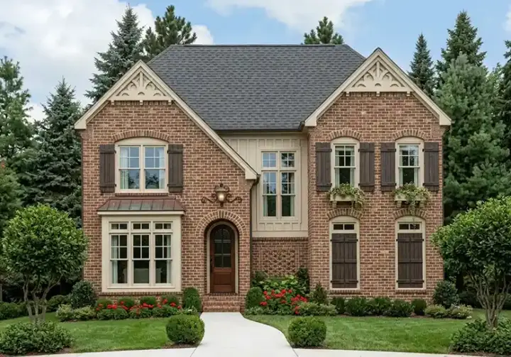 European house plans 85-293 - front exterior, 2,644 sq ft, 4 bed, 3 bath house plans | Monster House Plans