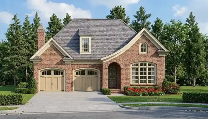 European house plans 85-299 - front exterior, 1,801 sq ft, 2 bed, 2 bath house plans | Monster House Plans