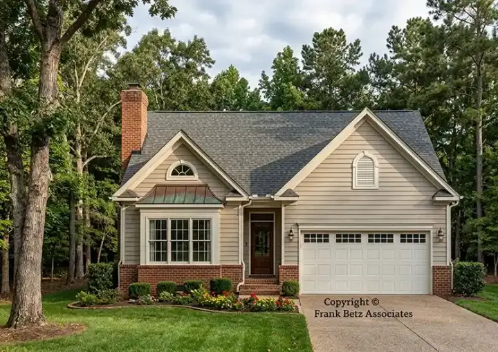 Traditional house plans 85-305 - front exterior, 1,209 sq ft, 3 bed, 2 bath house plans | Monster House Plans