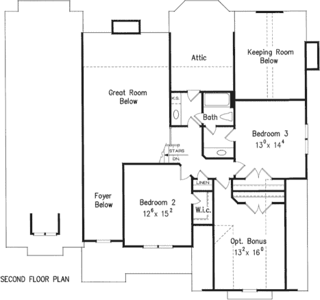 Upper/Second Floor Plan:85-315