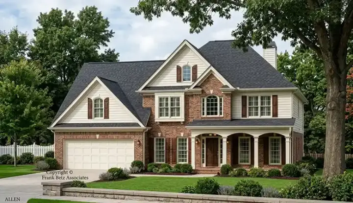 Traditional house plans 85-321 - front exterior, 2,379 sq ft, 4 bed, 2 bath house plans | Monster House Plans