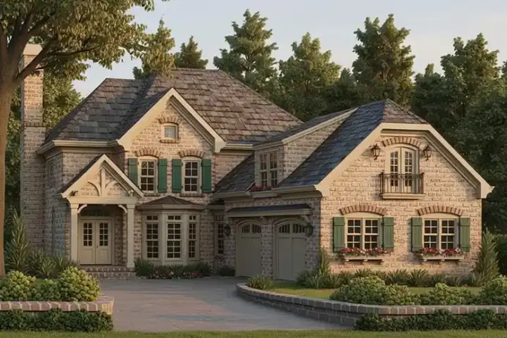 English Country house plans 85-326 - front exterior, 3,295 sq ft, 4 bed, 3 bath house plans | Monster House Plans