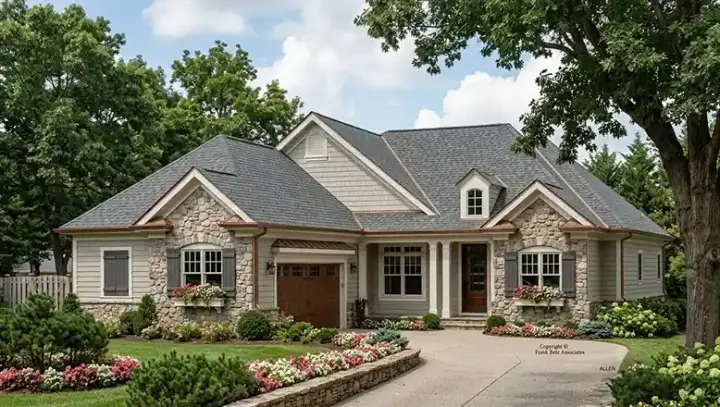 Country house plans 85-332 - front exterior, 1,642 sq ft, 3 bed, 2 bath house plans | Monster House Plans