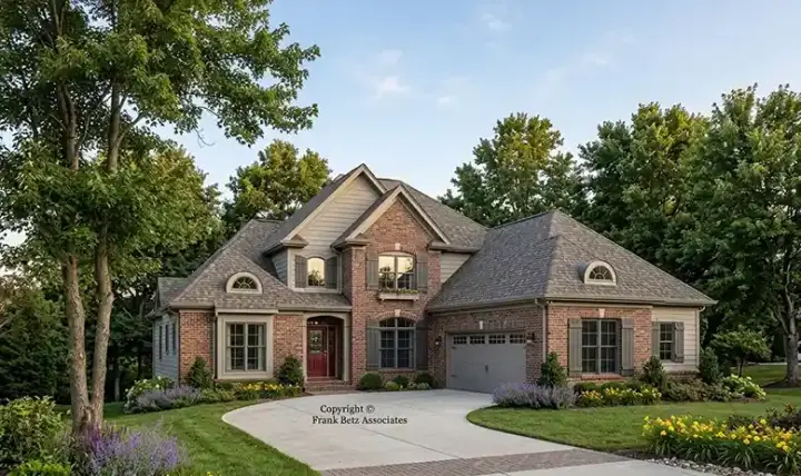 Traditional house plans 85-336 - front exterior, 2,508 sq ft, 4 bed, 3 bath house plans | Monster House Plans