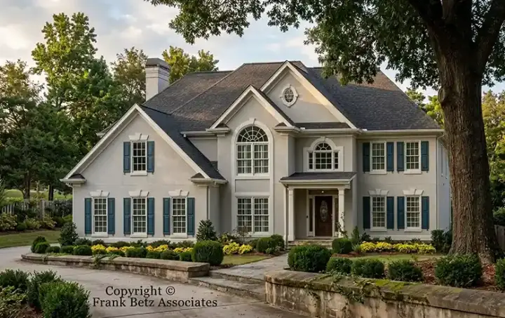 European house plans 85-342 - front exterior, 2,772 sq ft, 5 bed, 4 bath house plans | Monster House Plans